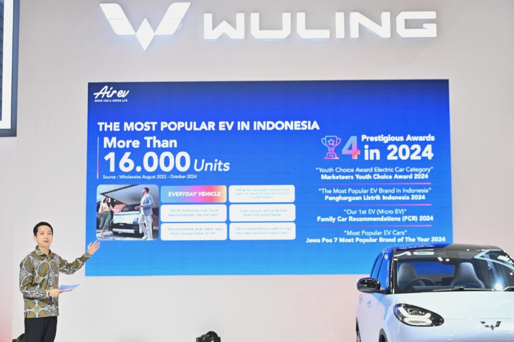 Wuling Air ev berhasil menorehkan angka penjualan lebih dari 16.000 unit dari peluncurannya hingga Oktober 2024 1000x666