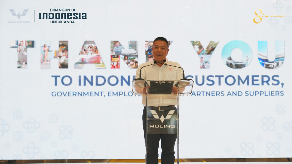 President Director Wuling Motors menyampaikan rasa terima kasih kepada berbagai pihak yang telah mendukung Wuling di Indonesia selama ini 1000x563