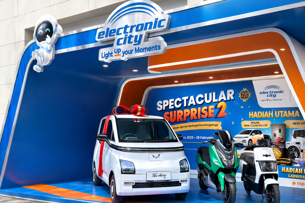 Wuling New Air ev Lite menjadi salah satu hadiah utama dalam kegiatan Grand Prize Spectacular Surprise 2 kategori Gold 1000x667