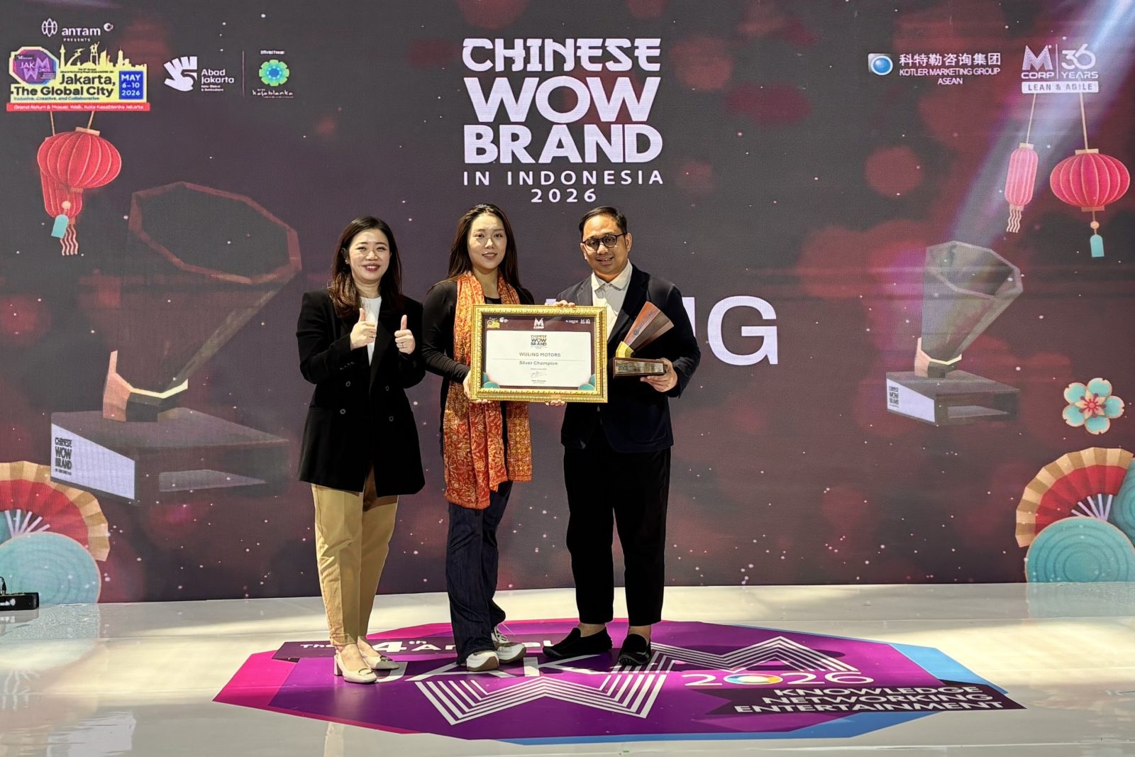 Image Wuling Raih Penghargaan Chinese WOW Brand in Indonesia Dalam Jakarta Marketing Week 2026